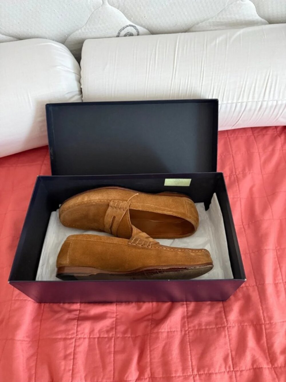 Ralph Lauren Men's Tan Suede Penny Loafers Size 9.5 D